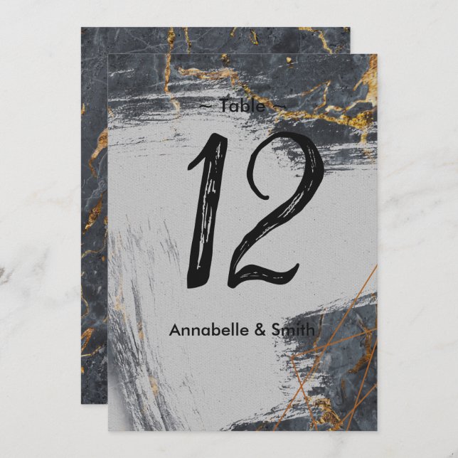 Geometrische Tischnummer des Glitzer aus Marmor (Vorne/Hinten)