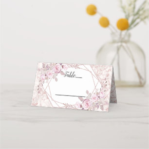Geometrische Tischnummer für den Blush-Marble-Rahm Platzkarte