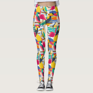 Geometrische tropische Vögel Leggings