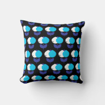 Geometrische Tulips Blau und Schwarz