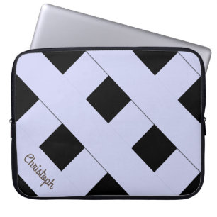 Geometrische Überfahrt-blaue Pastelllinien mit Laptopschutzhülle