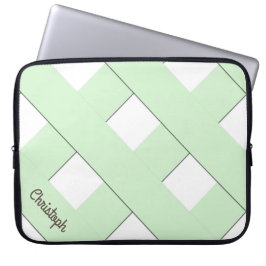 Geometrische Überfahrt-PastellGrüne Grenzen mit Laptopschutzhülle