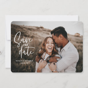Geometrische und schriftliche Hochzeitsfoto Save The Date