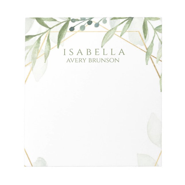 Geometrische Vegetation Notizblock (Vorderseite)