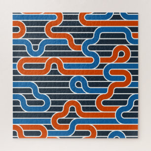 Geometrische verdrehte Linien Vintage Puzzle