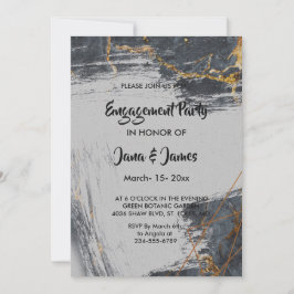 Geometrische Verlobung des Glitzer aus Marmor Einladung