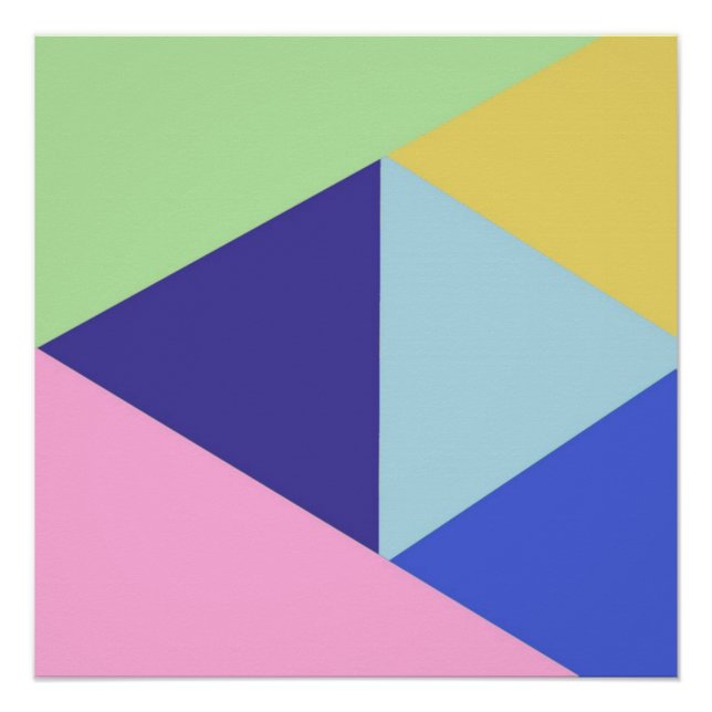 geometrische, vielfarbige Kunst Poster (Vorderseite)