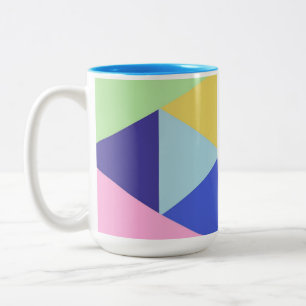 geometrische, vielfarbige Kunst Zweifarbige Tasse