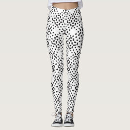 Geometrische vierpolige Muster aus schwarzen Punkt Leggings