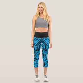 Geometrische Vintage Capri Leggings