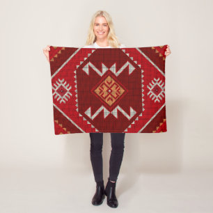 Geometrische Vintage, farbenfrohe Mode Fleecedecke