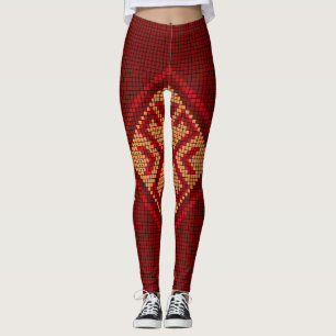 Geometrische Vintage, farbenfrohe Mode Leggings