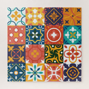 Geometrische Vintage-Fliesen Ornamentales Muster Puzzle