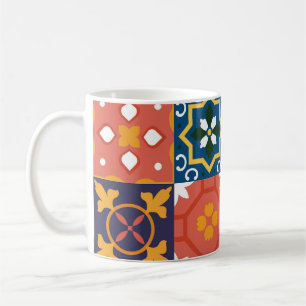 Geometrische Vintage Tiles Verziertes Muster Kaffeetasse