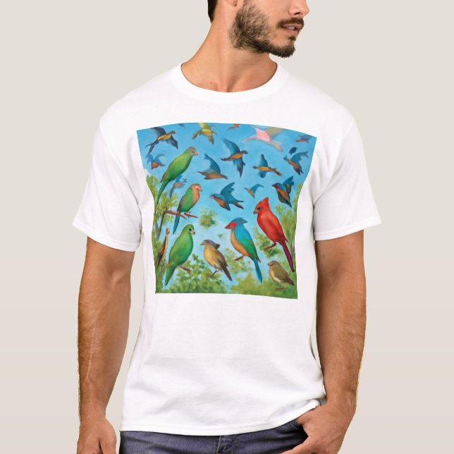 Geometrische Vögel - Freiheit im Flugsport T-Shirt (Vorderseite)