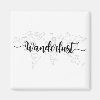 Geometrische Wanderlust-Weltkarte Magnet