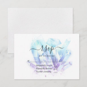 Geometrische Wasserfarbe Kristalle Hochzeit RSVP Karte