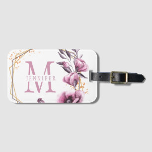 Geometrische Wasserfarbenfrühlingsblüten Gepäckanhänger