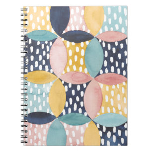 Geometrische Wasserfarbkreise Notizblock