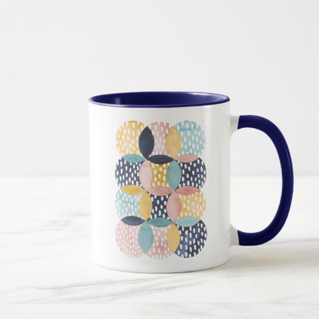 Geometrische Wasserfarbkreise Tasse (Rechts)