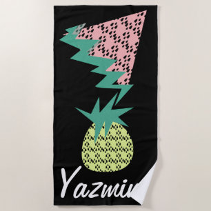 Geometrische Wassermelone und Ananas Sommer Glitte Strandtuch