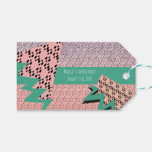 Geometrische Wassermelonen Slice Pink Geburtstagsp Geschenkanhänger