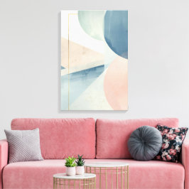 Geometrische weiche Farbtöne - Moderne, Abstrakte Leinwanddruck