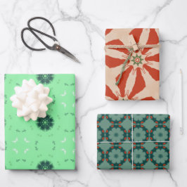 Geometrische Weihnachtsmuster Geschenkpapier Set