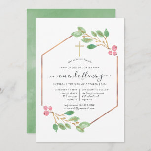 Geometrische Weihnachtstaufe oder Weihnachtsfeiern Einladung