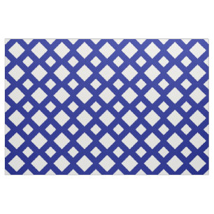 Geometrische weiße Diamanten auf dunkelblauem Stoff