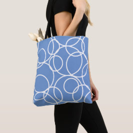 Geometrische weiße Kreise Blau Moderne Abstrakt