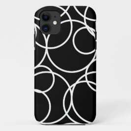 Geometrische weiße Kreise Schwarz Moderne Abstrakt Case-Mate iPhone Hülle