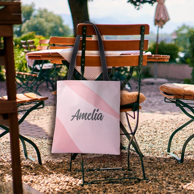 Geometrische Wellenpastellrosa Rosa mit Namen (Von Creator hochgeladen)