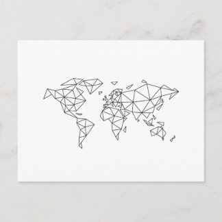 Geometrische Weltkarte Postkarte