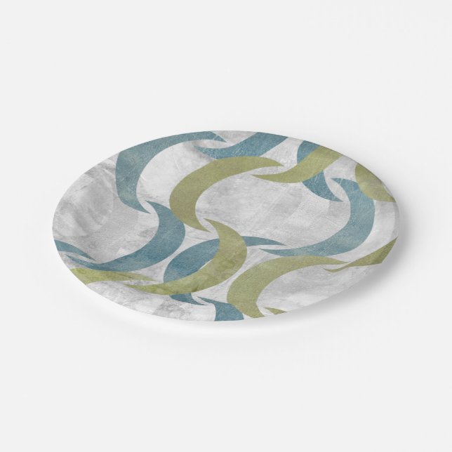 Geometrische Wiederholung III Pappteller (Schrägansicht)