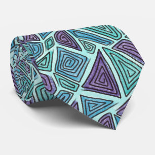 Geometrische Wirbel, Lila, blau, Aqua, Türkis Krawatte