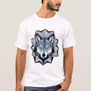 Geometrische Wolf-Illustration T-Shirt