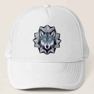 Geometrische Wolf-Illustration Truckerkappe