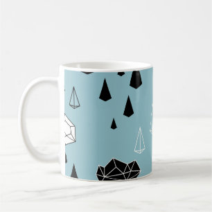 Geometrische Wolken und Regen, nahtloses Muster. Kaffeetasse