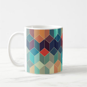 geometrische Würfel des Hipsters: Hintergrund des  Kaffeetasse