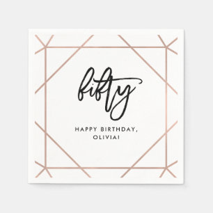 Geometrischer 50. Geburtstag des Serviette