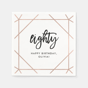 Geometrischer 80. Geburtstag des Serviette