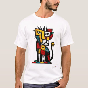 Geometrischer Abstrakter Expressionistischer Tiger T-Shirt