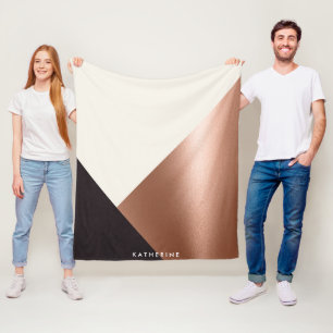 Geometrischer Abstrakter Farbblock Fleecedecke