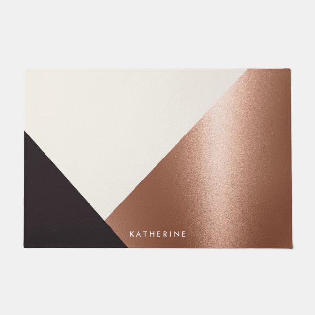 Geometrischer Abstrakter Farbblock Fußmatte (Vorderseite)