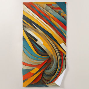 Geometrischer Abstrakter Futurismus Strandtuch