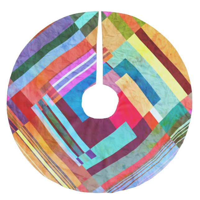 Geometrischer abstrakter, grafischer Hintergrund. Polyester Weihnachtsbaumdecke (Vorderseite)