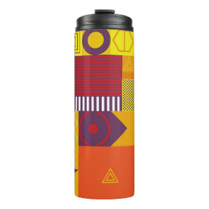 geometrischer abstrakter Hintergrund, Vintag krank Thermosbecher