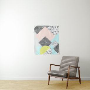 Geometrischer abstrakter Scandi Entwurf Wandteppich