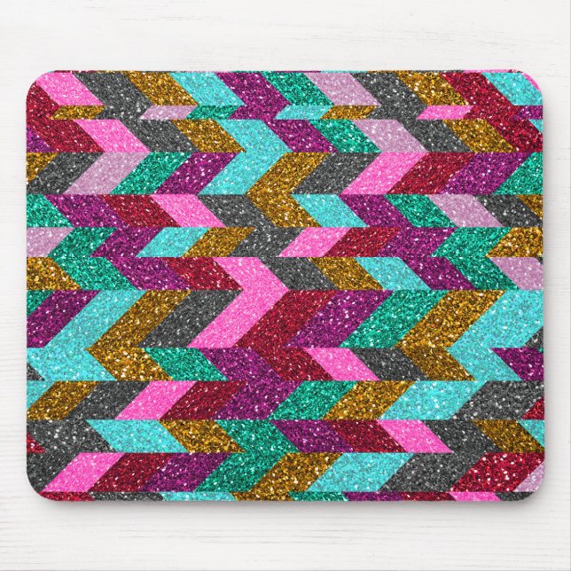 Geometrischer aztekischer Girly rosa aquamariner Mousepad (Vorne)
